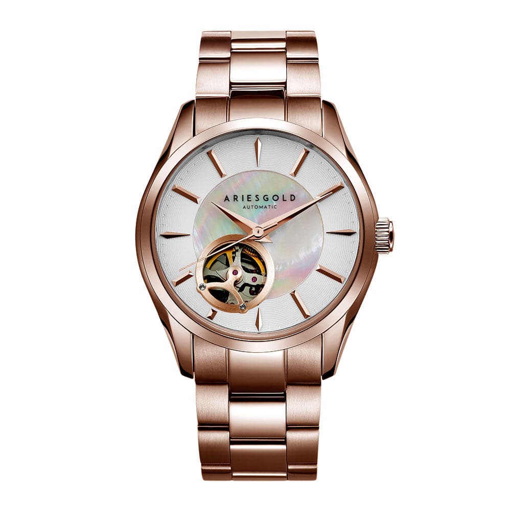 Aries Gold Infinum Rose Gold Stainless Steel Women's Watch L 9023 RG W - Elegant Dress Watch for Women, Perfect for Office, Party & Special Occasions