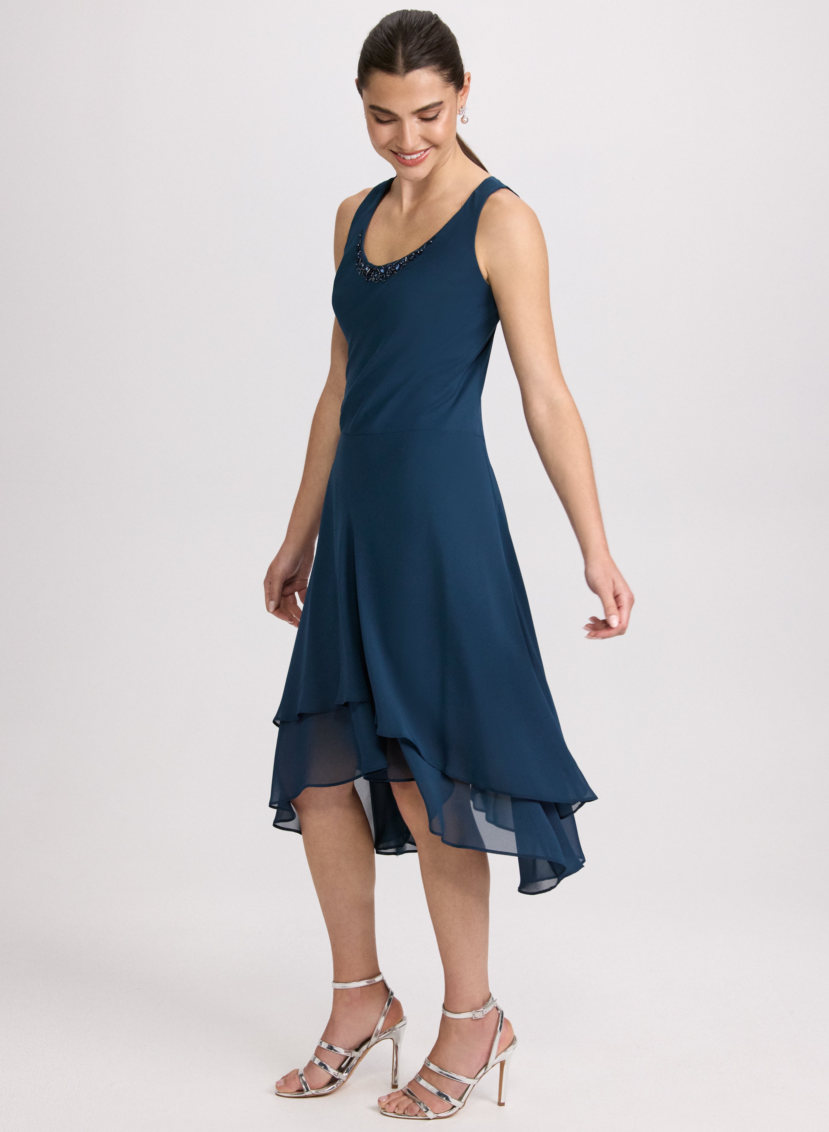 Elegant Chiffon Sequin Dress with Matching Jacket Set - Women's Party Outfit for Evening Events, Prom & Special Occasions