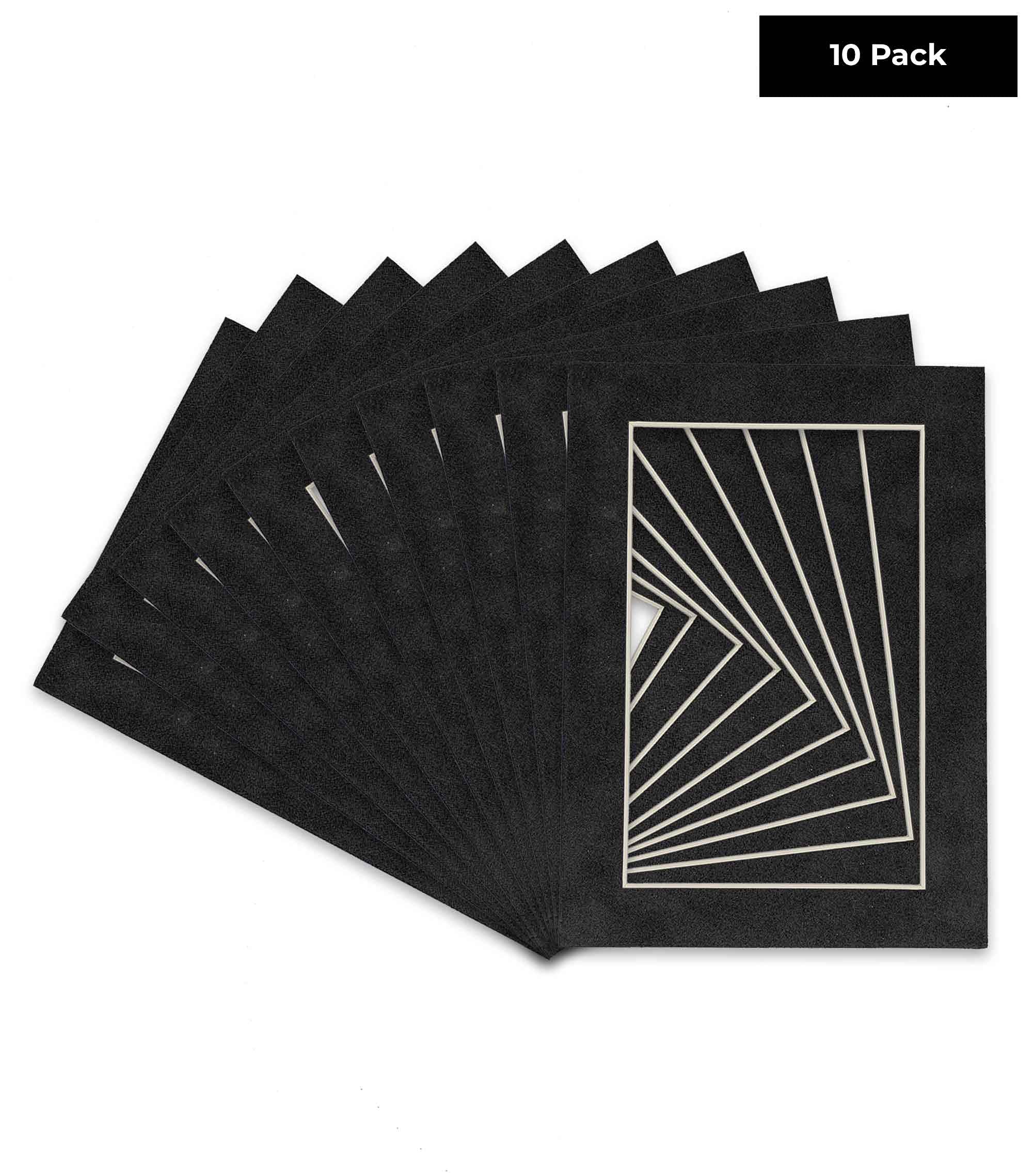 12x16 Inch Dark Grey Suede Picture Mat Board - Precut Acid-Free Bevel Cut Mat for 8.5x11 Photos - 10 Pack with Backing Boards & Clear Bags - Perfect for Framing Artwork, Scrapbooking, and Home Decor Display