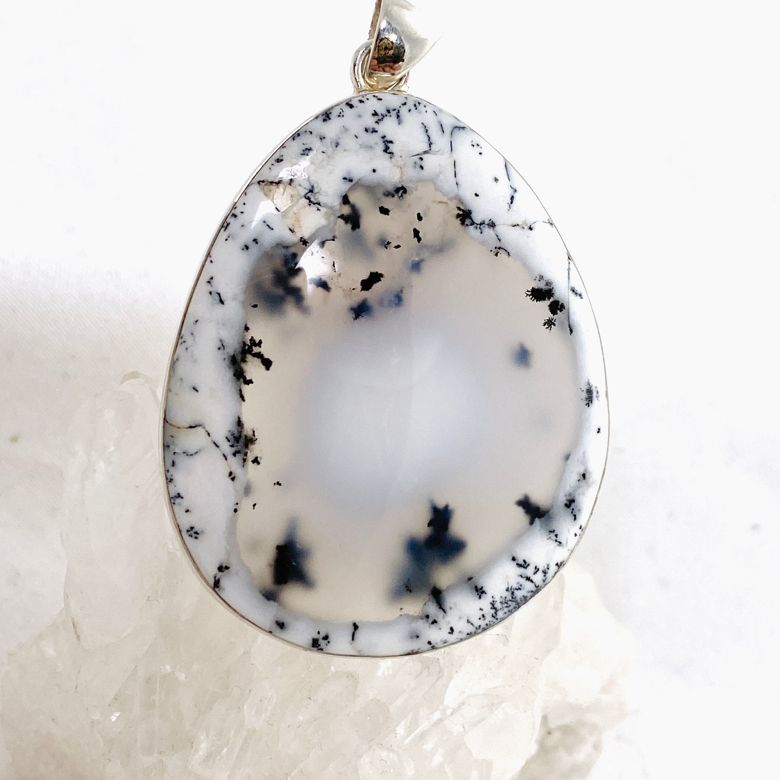 Dendritic Opal Freeform Cabochon Pendant KPGJ4678 - Unique Handmade Jewelry for Women, Natural Stone Necklace - Perfect for Boho Style, Gift Giving & Special Occasions