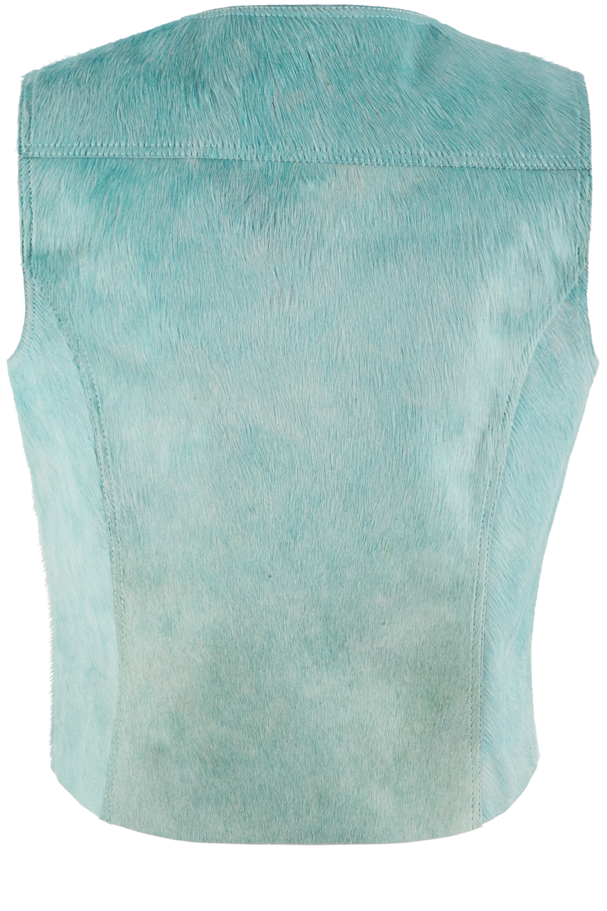 Double D High Horse Turquoise Vest for Women - Western Style Denim Vest with Turquoise Accents - Perfect for Rodeo, Country Concerts & Cowgirl Fashion