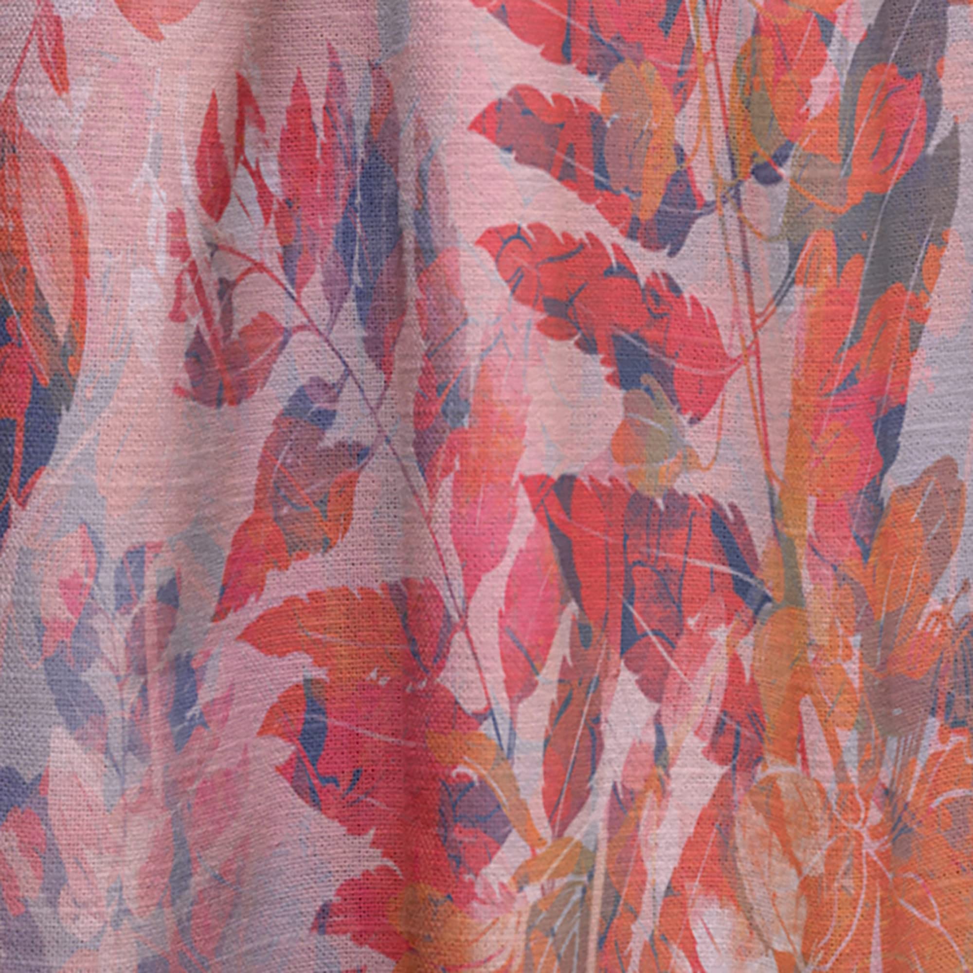 DesignQ Thermal Insulated Curtains - Superimposed Herb Flower Leaf Pattern - 52x120 Single Panel for Bedroom & Living Room | Energy Saving, Blackout Drapes for Home Decor
