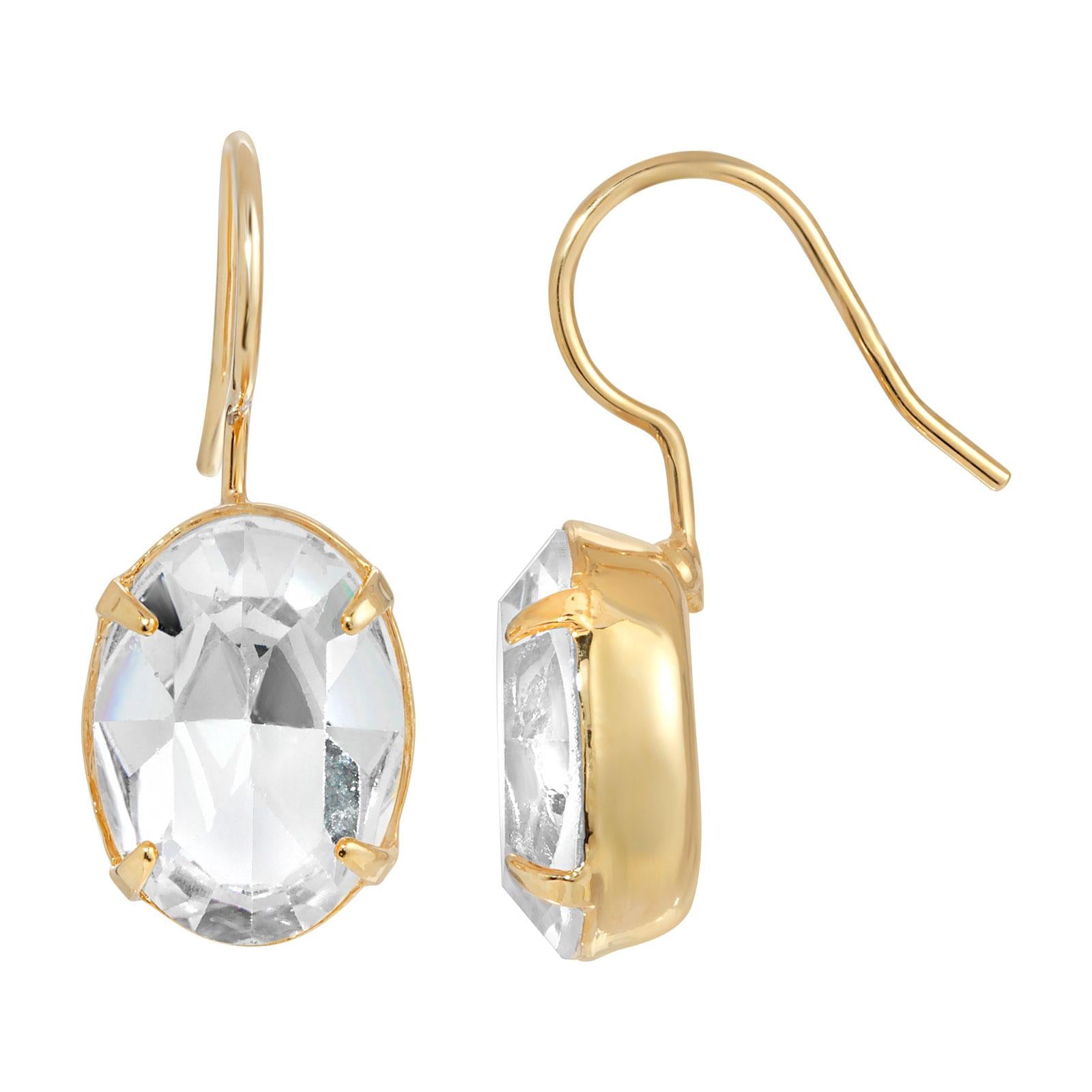 1928 Vintage Style Oval Crystal Drop Earrings for Women - Elegant Dangle Wire Jewelry for Parties, Weddings & Special Occasions