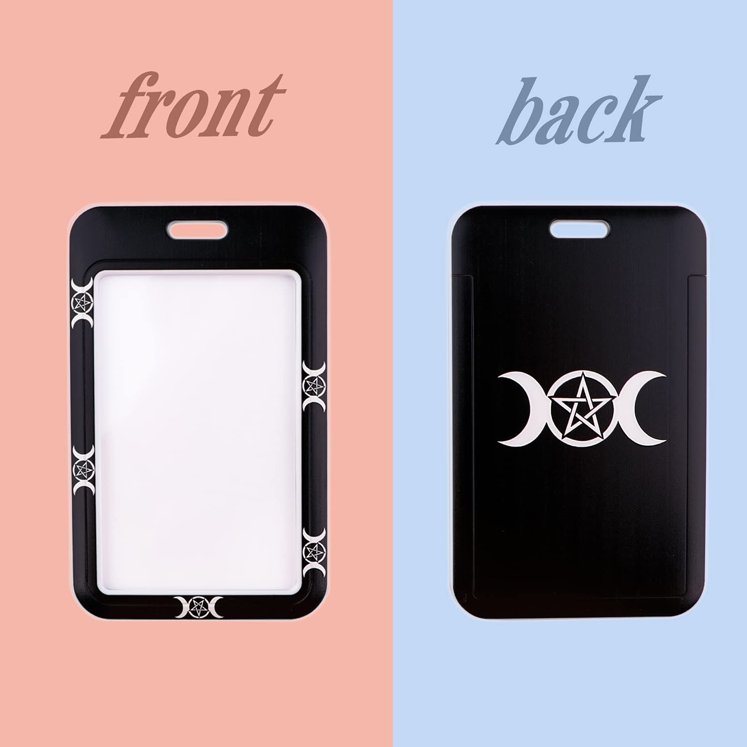 Premium Black Vertical ID Lanyard Badge Holder for Women & Men - Secure Key Card Holder & Keychain Accessory for Work, School, Events & Travel