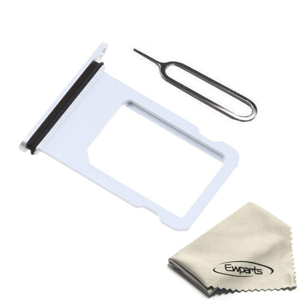 Original iPhone 8 Plus SIM Card Tray Replacement - Silver Metal SIM Card Holder Slot Repair Part | Compatible with iPhone 8 Plus | Easy DIY Fix for Damaged/Lost SIM Tray