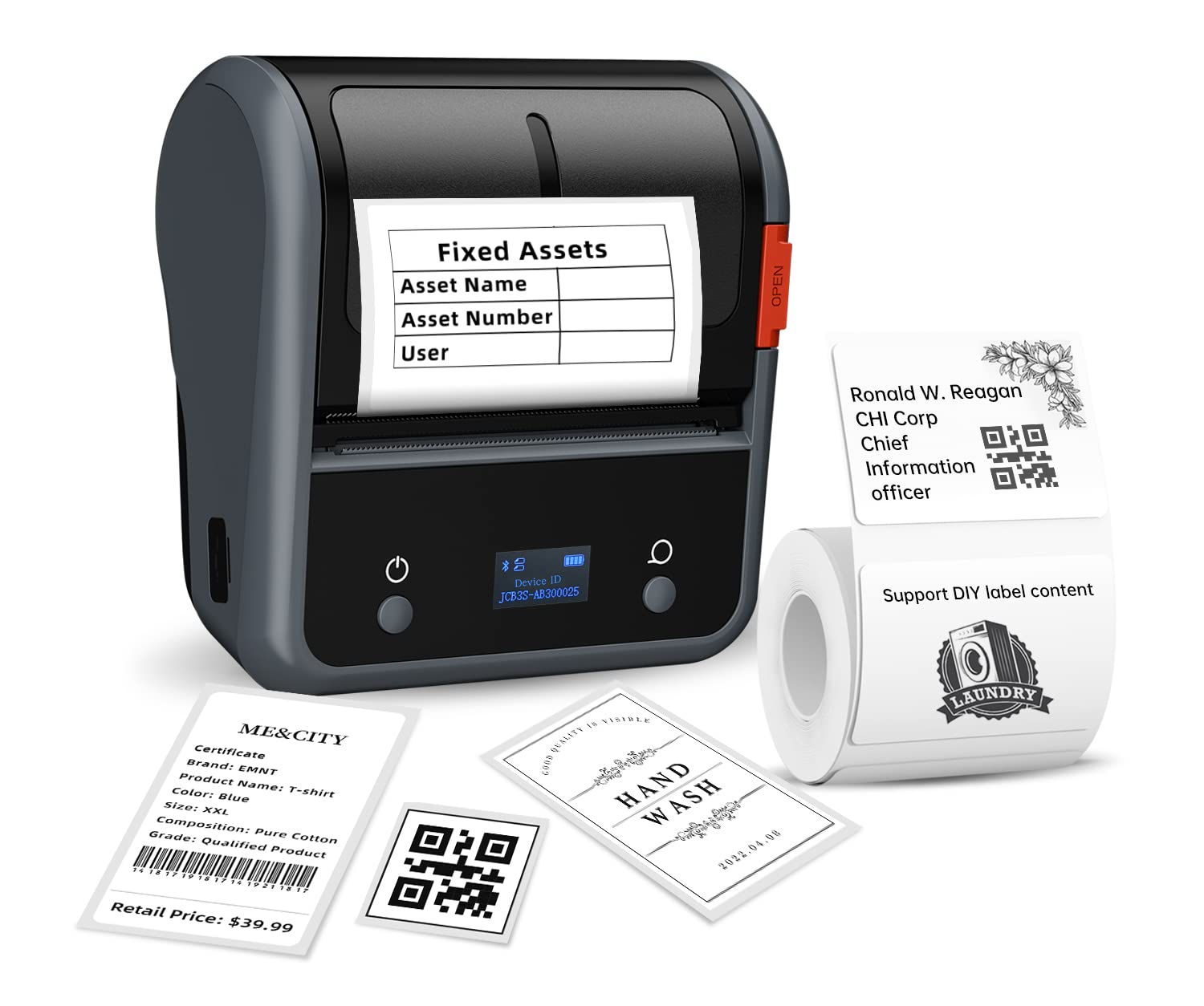 NIIMBOT B3S 3-Inch Thermal Label Printer - Portable Bluetooth Label Maker Machine with 1 Pack 70x40mm Labels for Clothing, Barcodes, Small Business & Home Organization (Ideal for Retail, Warehousing & Shipping)