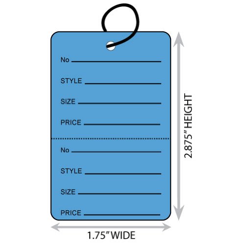2000pcs Large Blue Coupon Tags 1.75x2.875 Inch - Perforated Merchandise Tags with String - Bulk Price Tags for Retail Stores, Boutiques & Flea Markets - Perfect for Sales, Discounts & Product Labeling