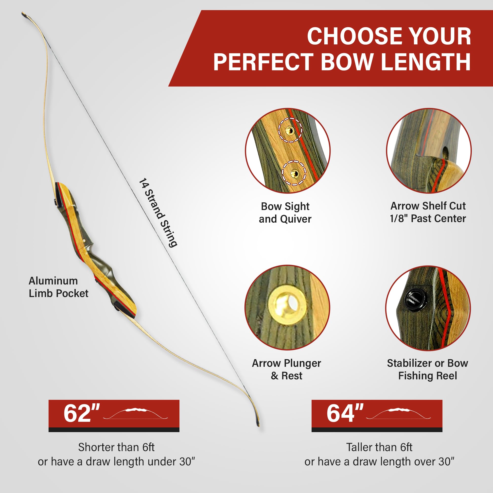 Spyder Takedown Recurve Bow 62