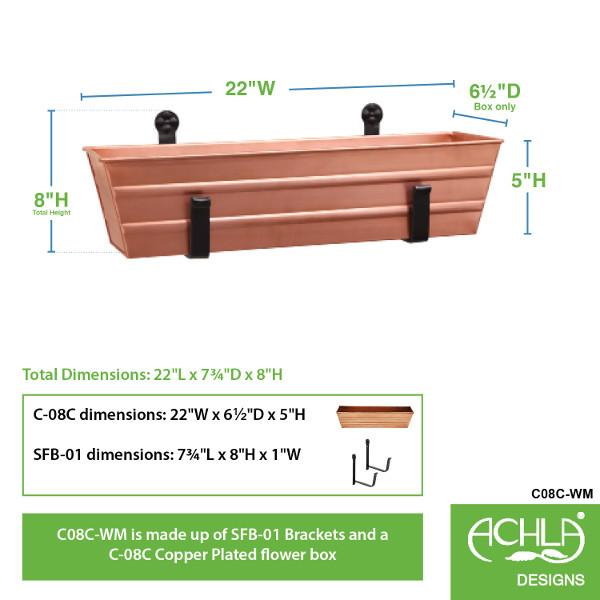 Decorative Flower Box with Wall Brackets - Hanging Planter for Indoor & Outdoor Garden Decor - Perfect for Windows, Balconies, and Patios