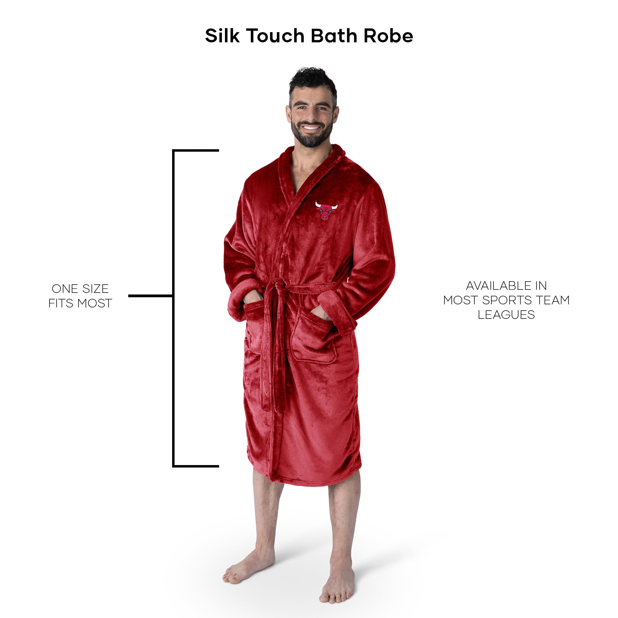 Premium NBA Silk Touch Bath Robe for Men - Soft & Luxurious Large/X-Large Size - Perfect for Spa, Lounging & Post-Shower Comfort