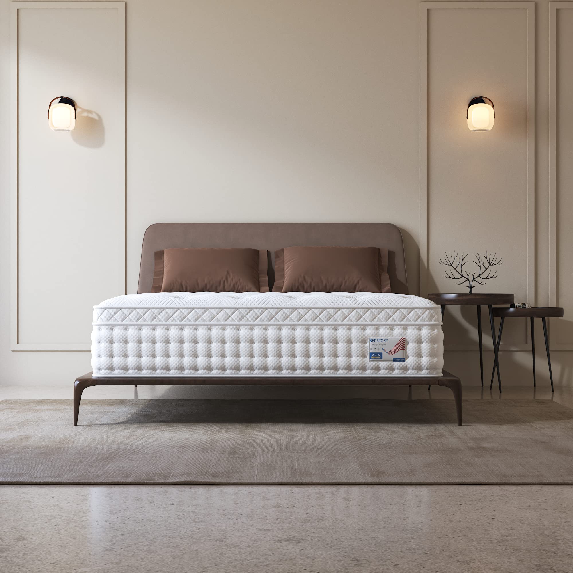 BedStory 12 Inch Queen Mattress - Extra Plush Hybrid Memory Foam for Deep Sleep with Lumbar Support | Fiberglass Free, Odorless | 365-Night Trial & Lifetime Warranty | Perfect for Master Bedrooms, Guest Rooms & Apartments