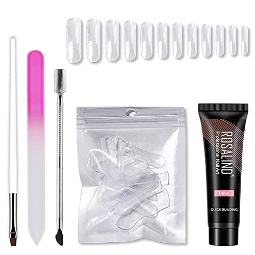 Zhangxi ROS ND 5-Piece Professional Manicure Set with 15ml Nail Glue, Nail Art Pen, Nail File & Extension Molds - Perfect for DIY Nail Art, Salon Extensions & Home Manicures