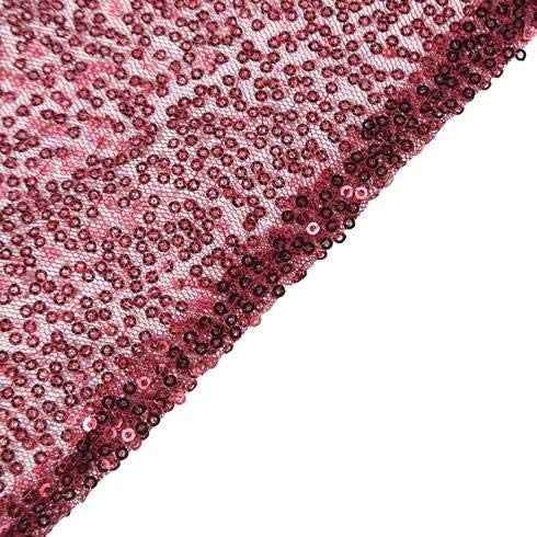 120 Inch Sequin Round Tablecloth - Premium Quality Burgundy Payette Fabric for Wedding, Birthday, Christmas Party & Hall Decoration | Elegant Dining & Event Table Cover