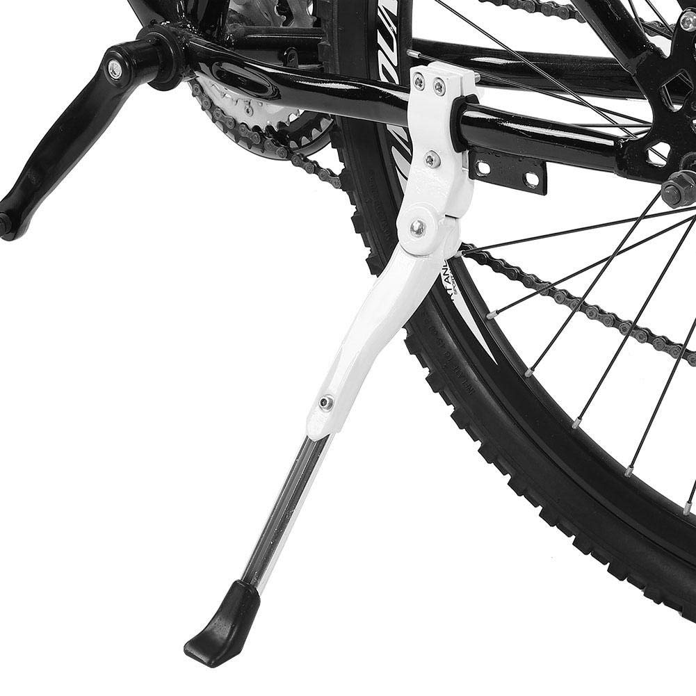 Aluminum Alloy Adjustable Bike Kickstand - Single Side Stand for Mountain & Road Bicycles - Easy Installation (White) | Perfect for Parking & Storage on Various Terrains