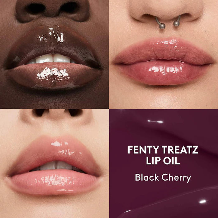 Fenty Beauty Treatz Hydrating & Strengthening Lip Oil - Moisturizing Gloss for Dry, Chapped Lips | Perfect for Daily Hydration & Nighttime Lip Care
