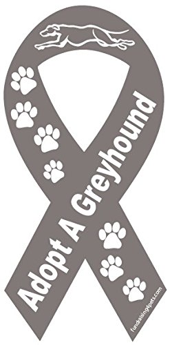 Adopt a Greyhound Ribbon Car Magnet - Support Greyhound Rescue Causes - Perfect for Cars, Fridges & Fundraising Events