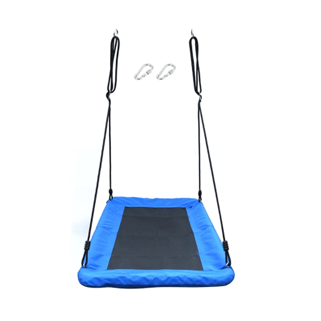 FXJ Swing Rectangle Tree Swing with Adjustable Hanging Ropes - Heavy Duty Outdoor Swing Set for Kids & Adults - Blue Playground Swing for Backyard, Garden, Park, and Playroom - Perfect for Family Fun and Outdoor Activities