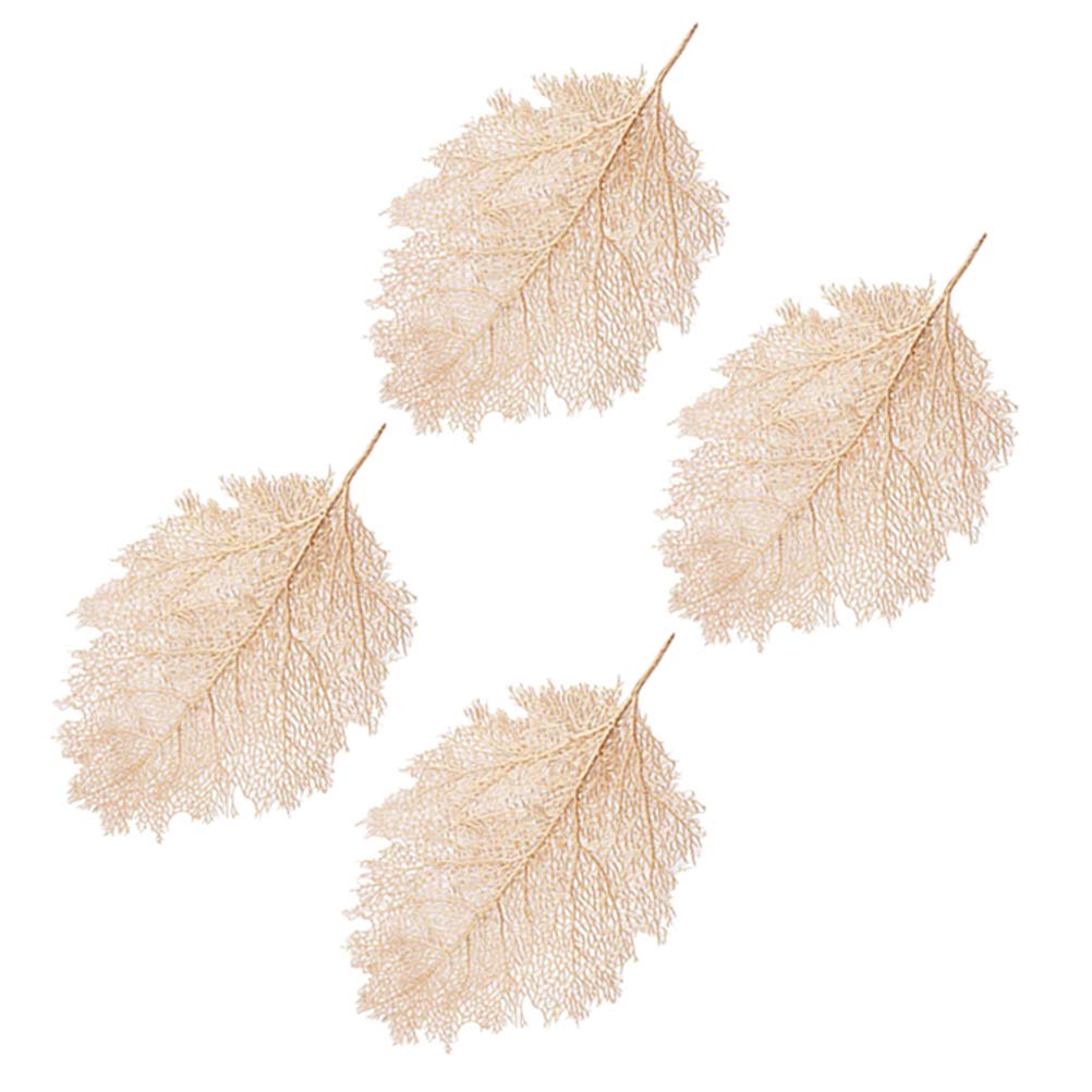 LIOOBO 4-Piece Easter and Christmas Table Mats Set - Leaf Design Coasters and Placemats for Dining Table - Holiday Dinner Party Decor (Perfect for Thanksgiving, Autumn Gatherings & Festive Celebrations)