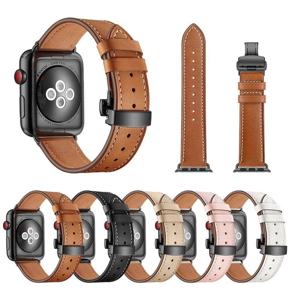 Premium Genuine Leather Strap for Apple Watch - Durable & Stylish Replacement Band for Workout, Office & Everyday Use