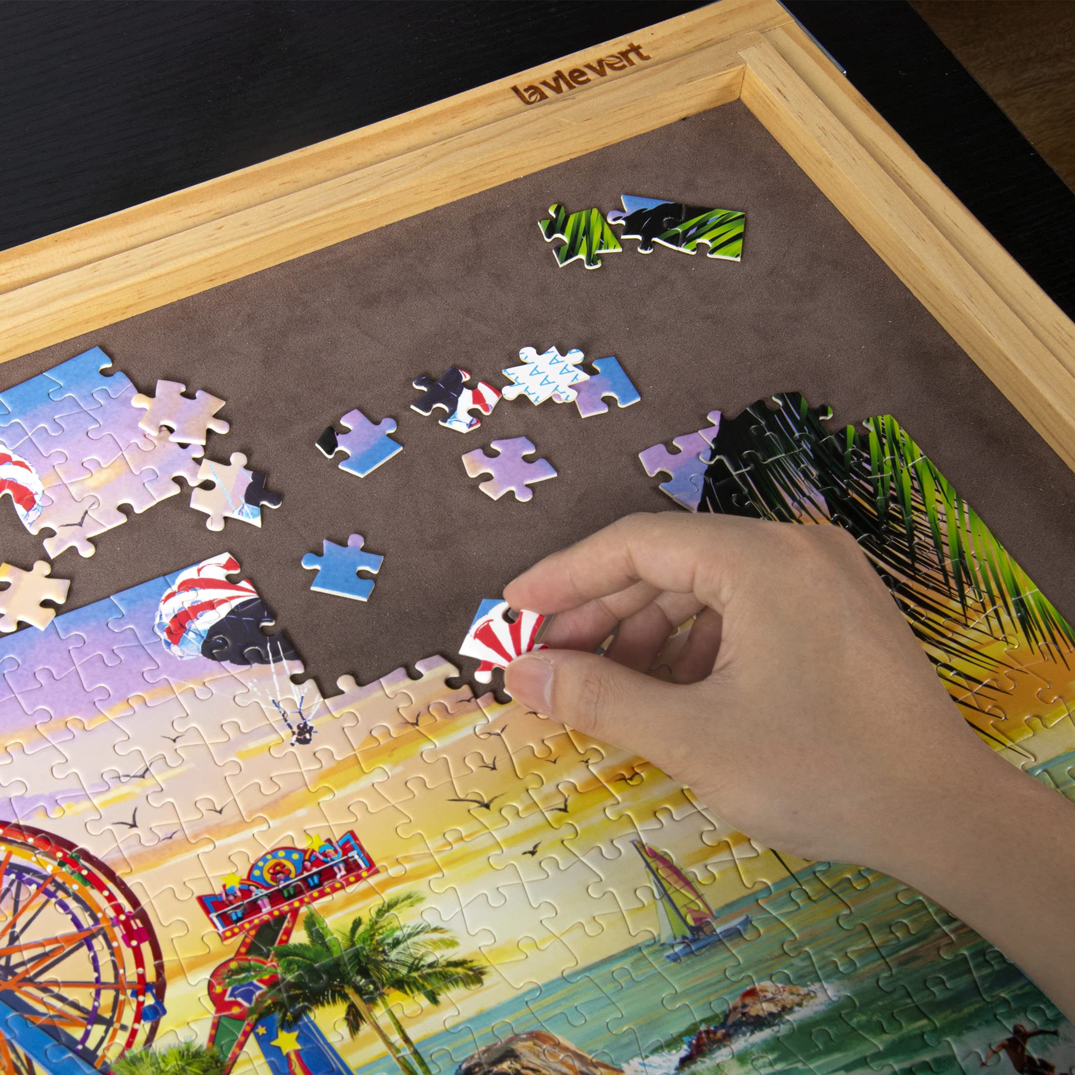 Lavievert 1000 Piece Jigsaw Puzzle for Adults & Kids - Beach & Happy Vacation Scenes - Perfect for Family Game Night, Relaxation & Home Decor