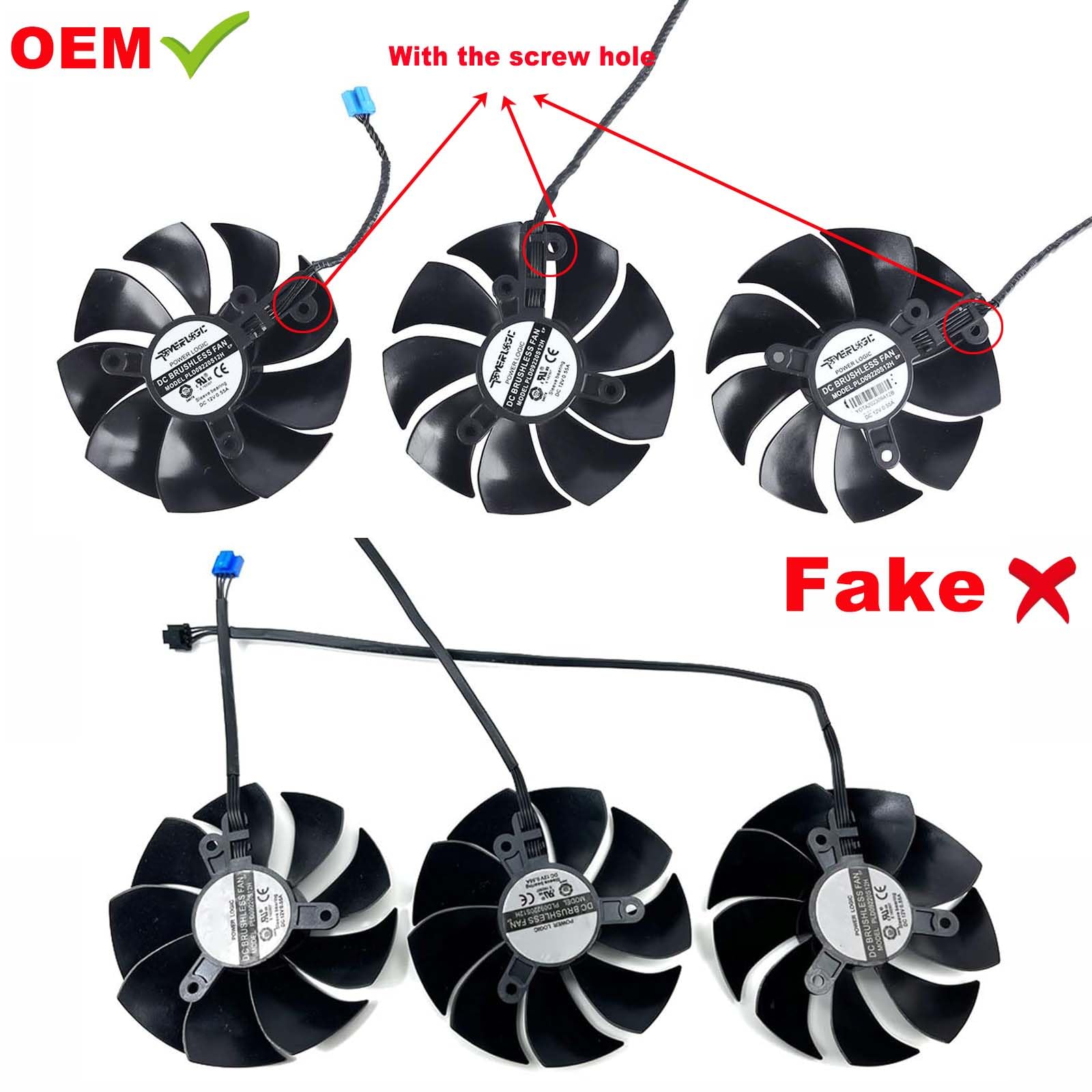EVGA RTX 3070 3080 TI 3090 FTW3 Ultra GPU Cooling Fan Replacement - PLD09220S12H Graphics Card Fan (Fan-A) for Enhanced Gaming & Mining Performance