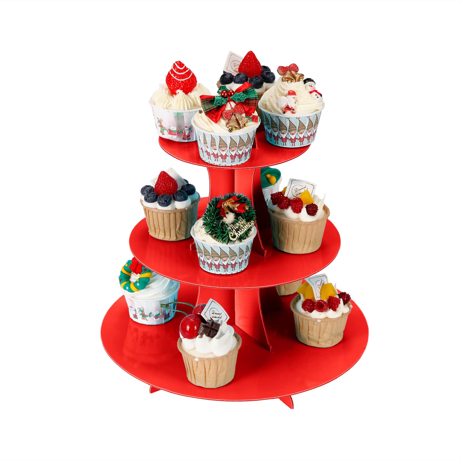2-Pack 3-Tier Cupcake Stand Holder for Birthday Parties, Wedding Dessert Tables & Floral Tea Events - 12