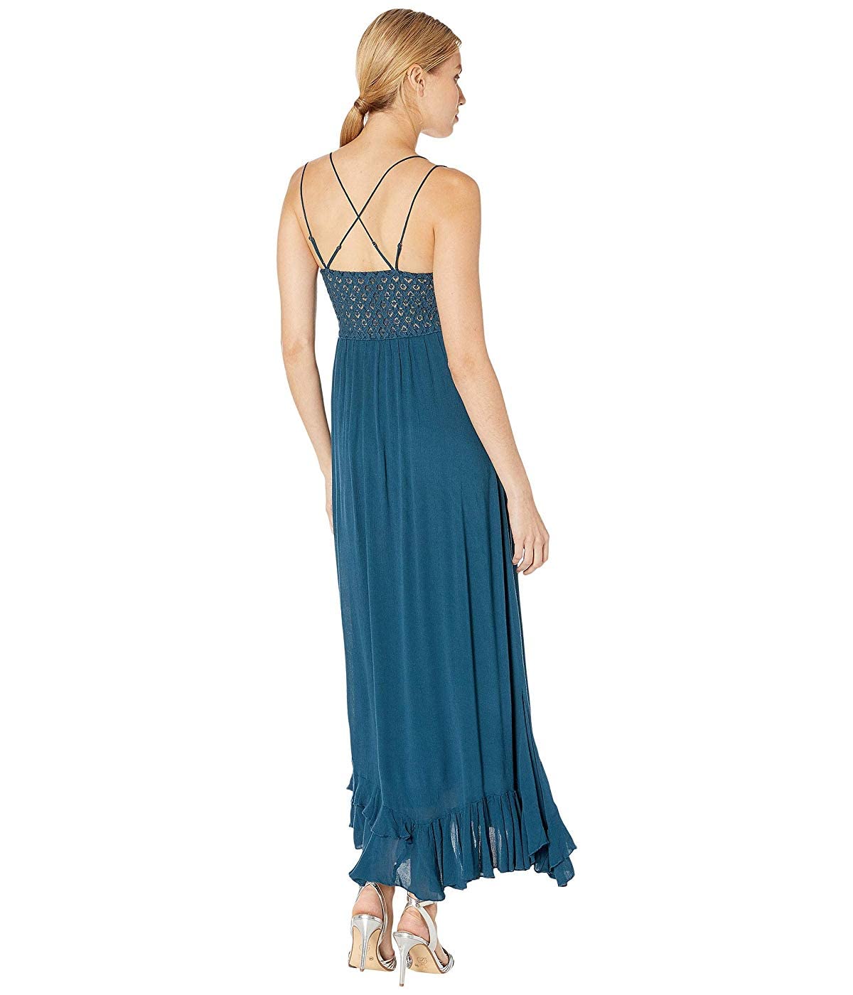 Free People Adella Maxi Slip Dress - Flowy Boho Long Sleeve Lace Trim Nightgown for Women | Perfect for Beach Coverups, Lounge Wear & Romantic Date Nights