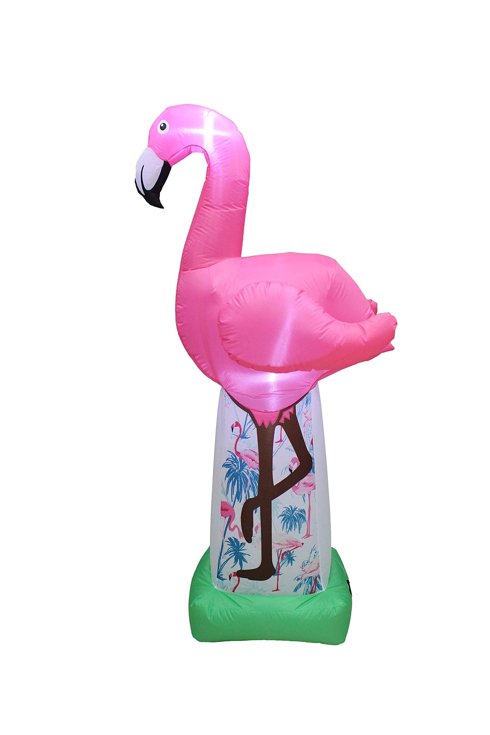 Patriotic Party Decorations Bundle - 6ft Inflatable Pink Flamingo & LED USA Flag Rocket Ship for 4th of July, Summer BBQs, Pool Parties & Outdoor Celebrations