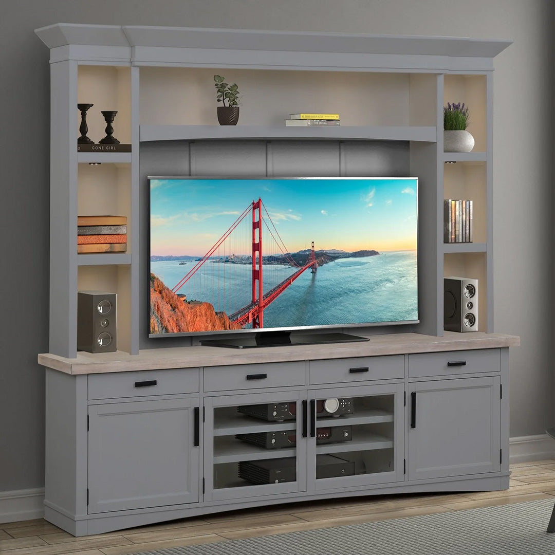 Modern Roots TV Stand Entertainment Center with Storage - Wooden Media Console for Living Room, Bedroom, Home Theater (Use for TV, Gaming Console, Books & Decor)