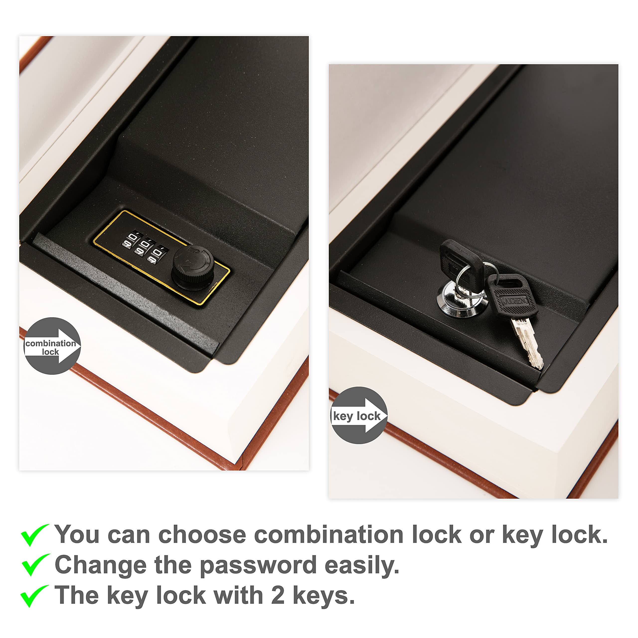 Deversion Book Safe Storage Box with Combination Lock & Key - 9.3x6x2.3 Inch Hidden Money Safe for Cash, Jewelry & Valuables - Perfect for Home, Office & Travel Security (Grimm's Fairy Tales Design)