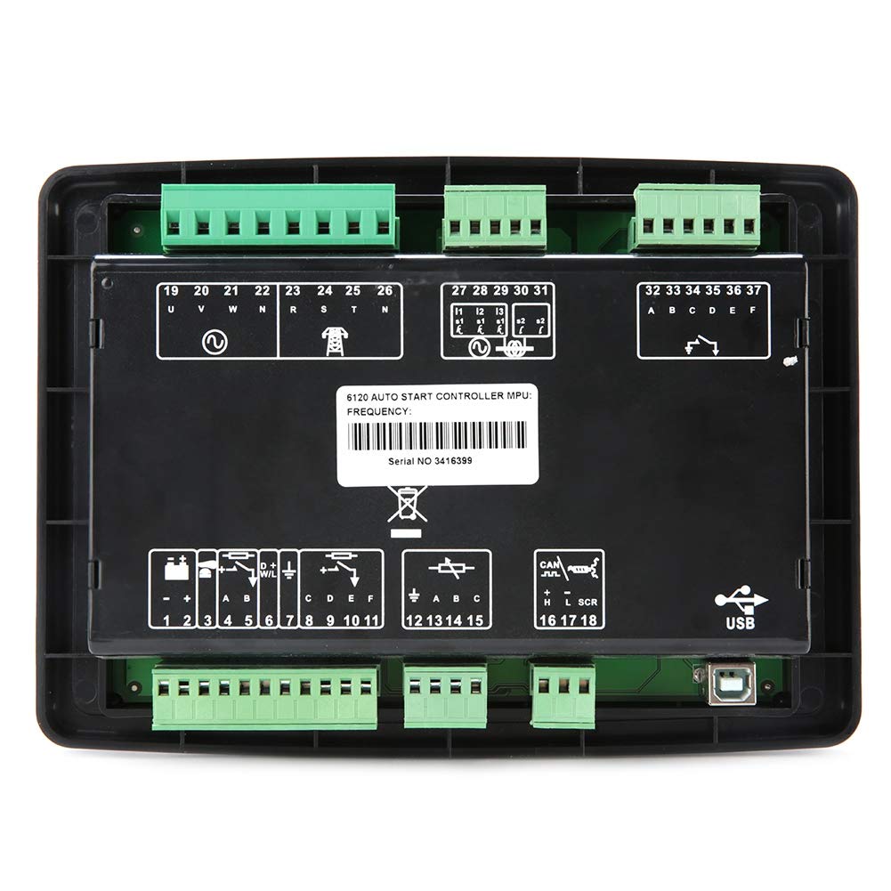Oumefar DSE6120 Deep Sea Electronic Generator Controller Module 8V-35V LCD Display Power Control Panel - Reliable Generator Control for Home, Industrial and Marine Power Systems
