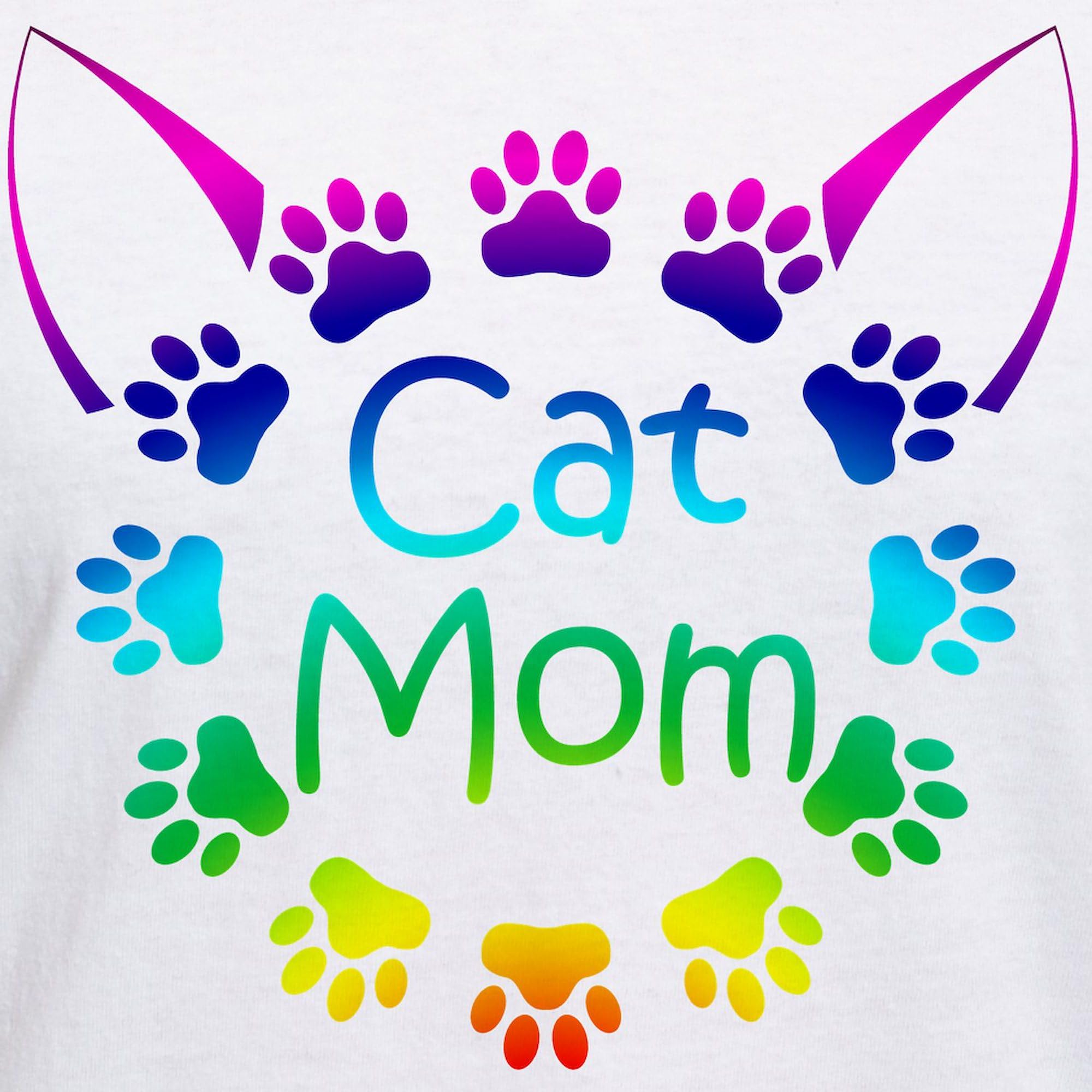 Cat Mom Women's V-Neck T-Shirt - Soft Cotton Casual Tee for Cat Lovers - Perfect for Casual Wear, Gifts & Cat-Themed Events