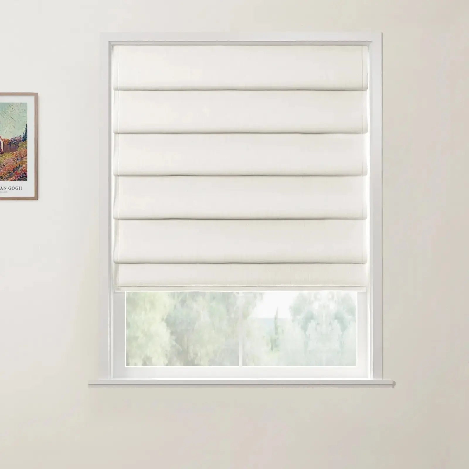 Custom Cordless Roman Shades - Blackout Window Blinds for Living Room, Bedroom & Home Decor - Easy to Install & Adjustable Light Control