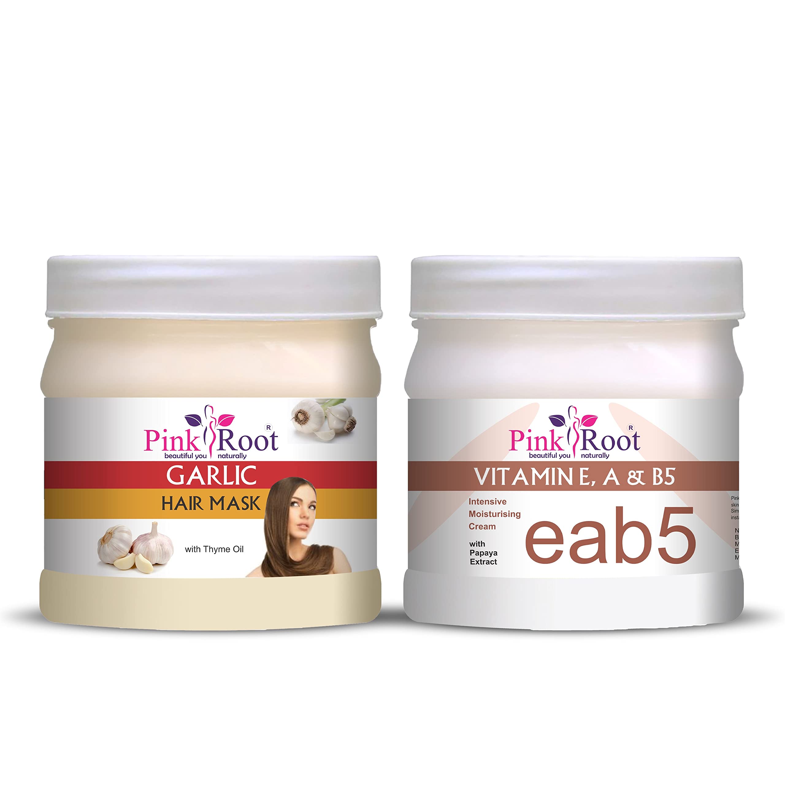Pink Root Garlic Hair Mask 500g with Vitamin Cream 500g - Deep Conditioning Treatment for Dry Damaged Hair - Promotes Hair Growth & Reduces Hair Fall - Perfect for Home Hair Care & Salon Use