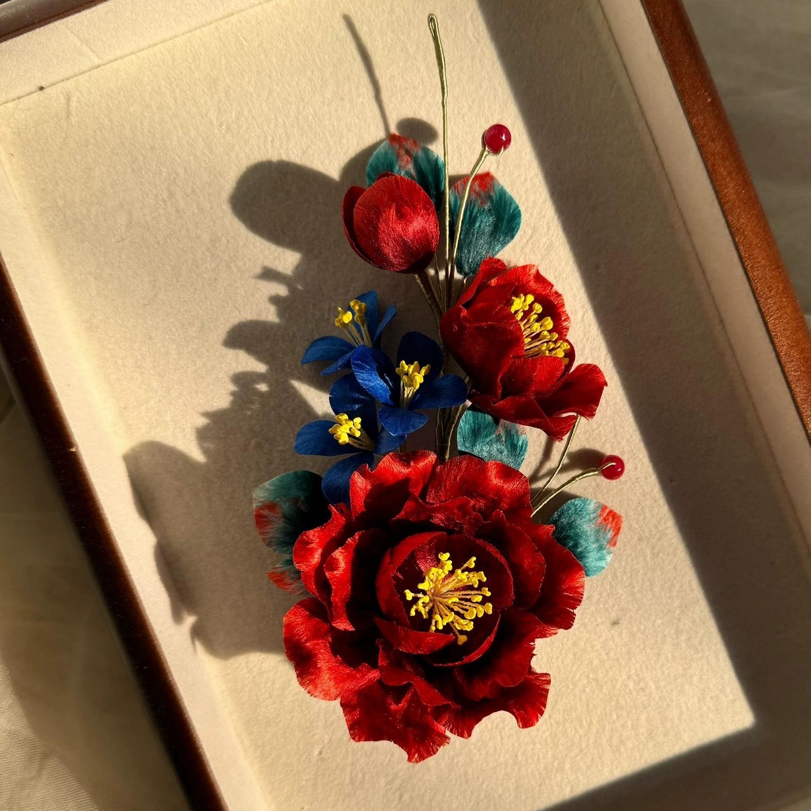 Handmade Silk Peony Hairpin - Elegant Floral Hair Accessory for Women | Perfect for Weddings, Parties & Special Occasions