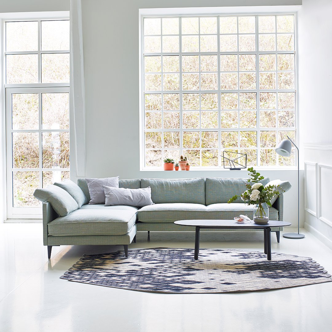Erik Jørgensen EJ295 Modern Sofa with Chaise Lounge - 94.5