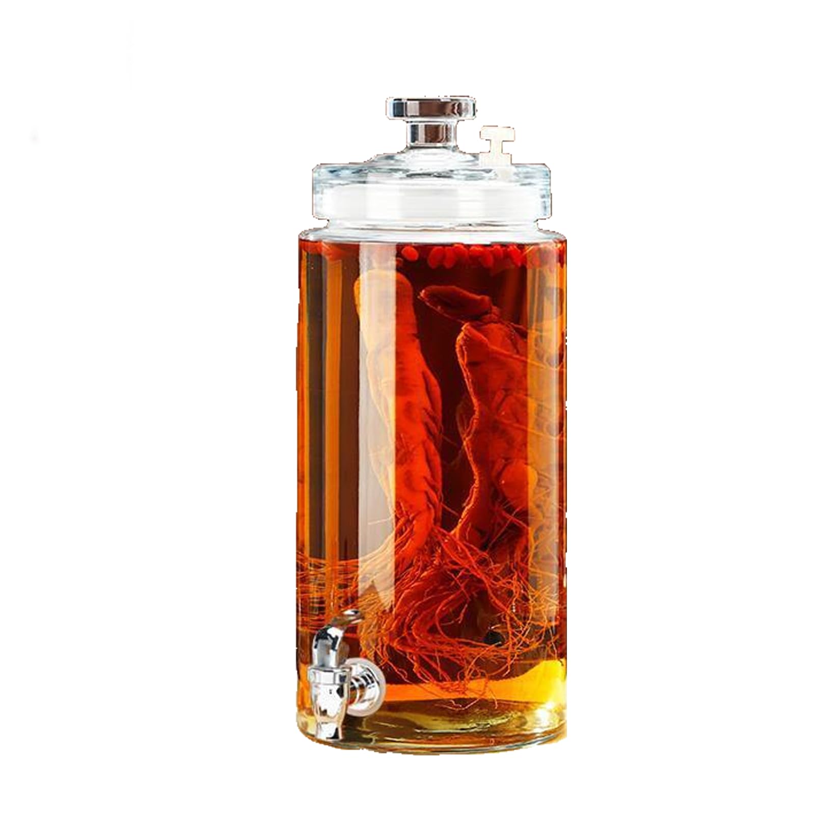 5L Glass Beverage Dispenser with Leak-Proof Tap - Vintage Transparent Design for Lemonade, Iced Tea & Party Drinks