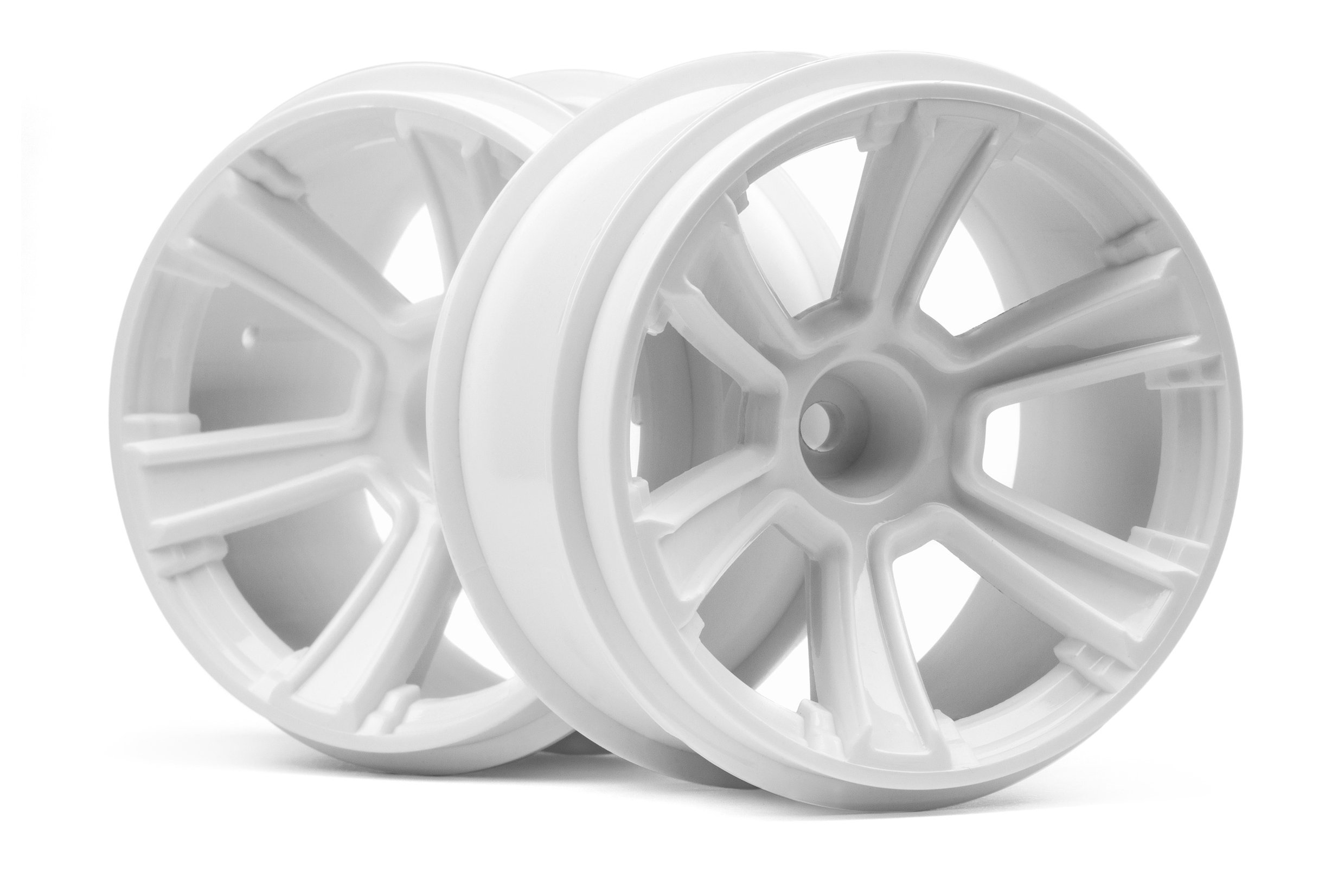 HPI 6 Shot MT White Rims - 2 Piece Set for RC Cars | Durable Off-Road Wheels for Crawling, Bashing & Racing