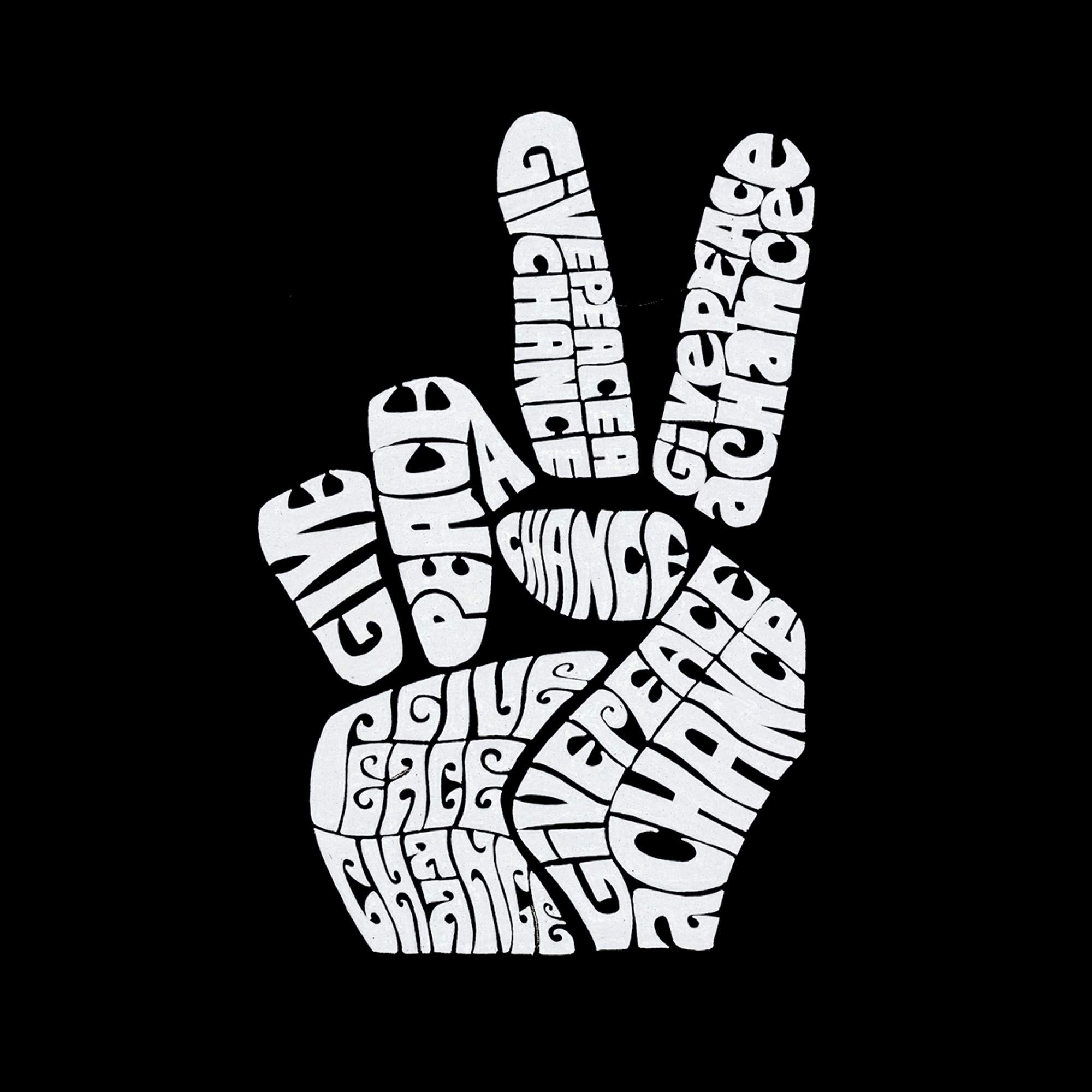 LA POP ART Men's Premium Blend Word Art T-Shirt - Peace Fingers Graphic Tee | Soft Cotton Comfort Fit Casual Shirt | Perfect for Streetwear, Concerts & Everyday Outfits