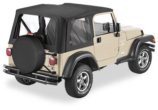 Bestop 5112715 Black Denim Replacement Soft Top for Jeep Wrangler TJ (1997-2002) - OEM Hardware Compatible - Convertible Top for Off-Road & Summer Driving