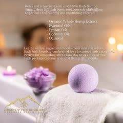 PediBliss Lavender Bath Bomb with Hemp Extract - Relaxing Foot Soak for Stress Relief & Self Care - Perfect for Spa Nights & Post-Workout Recovery