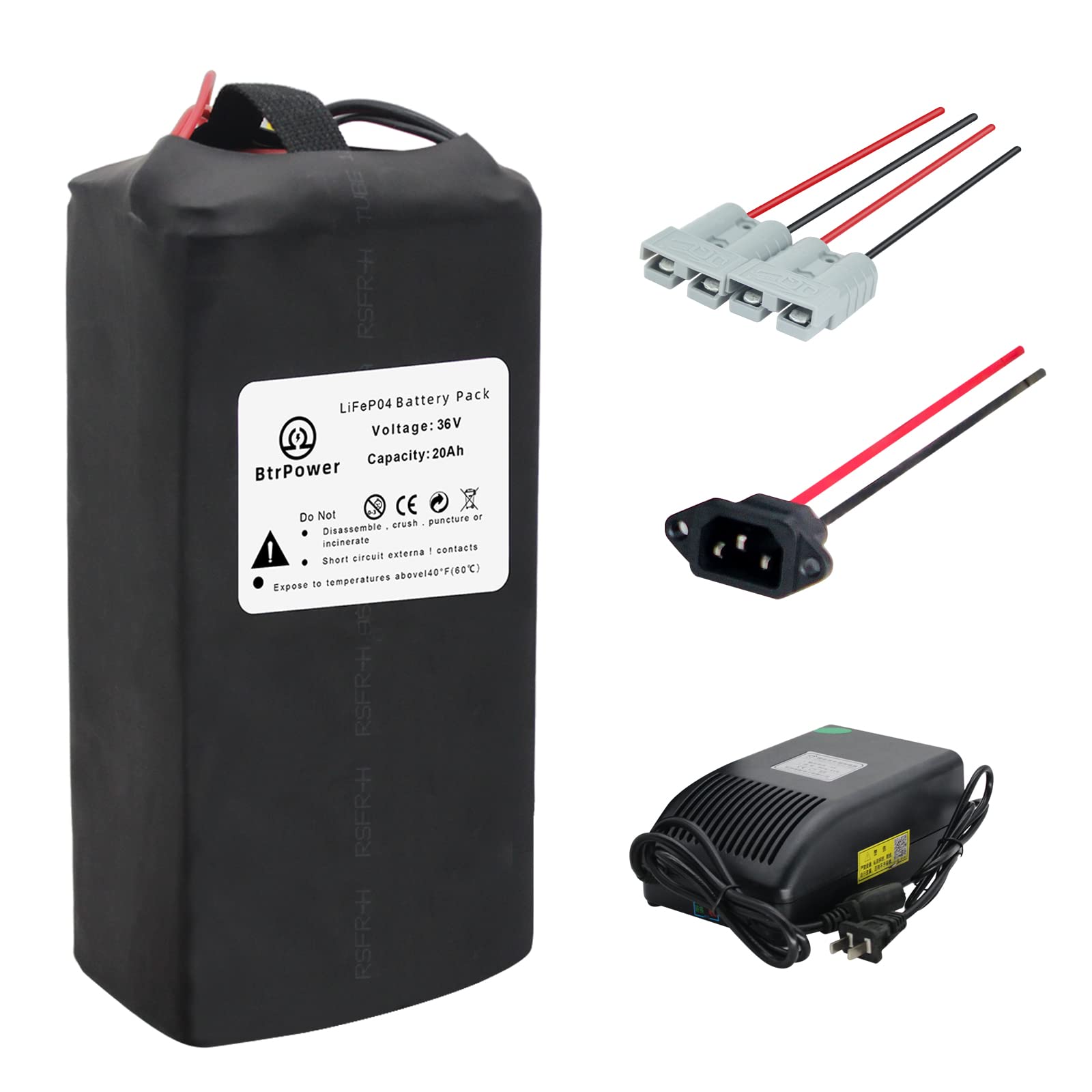 36V 10Ah-25Ah Ebike Battery Pack - Lithium/LiFePO4 Battery with 3A/5A Fast Charger & 20A-50A BMS for Electric Bikes, Scooters, Motorcycles (250W-1000W) - Perfect for Commuting, Off-Road Adventures & Urban Transportation
