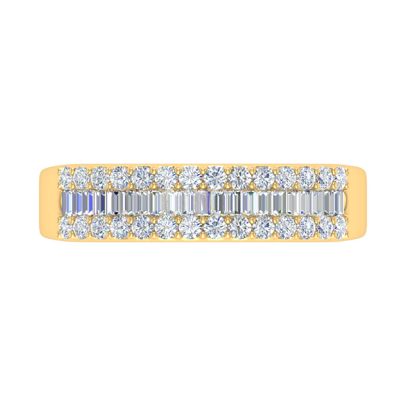 1/2 Carat Baguette & Round Diamond Wedding Band Ring - 10K Gold for Women | Elegant Bridal Jewelry, Anniversary Gift, Engagement Ring Alternative