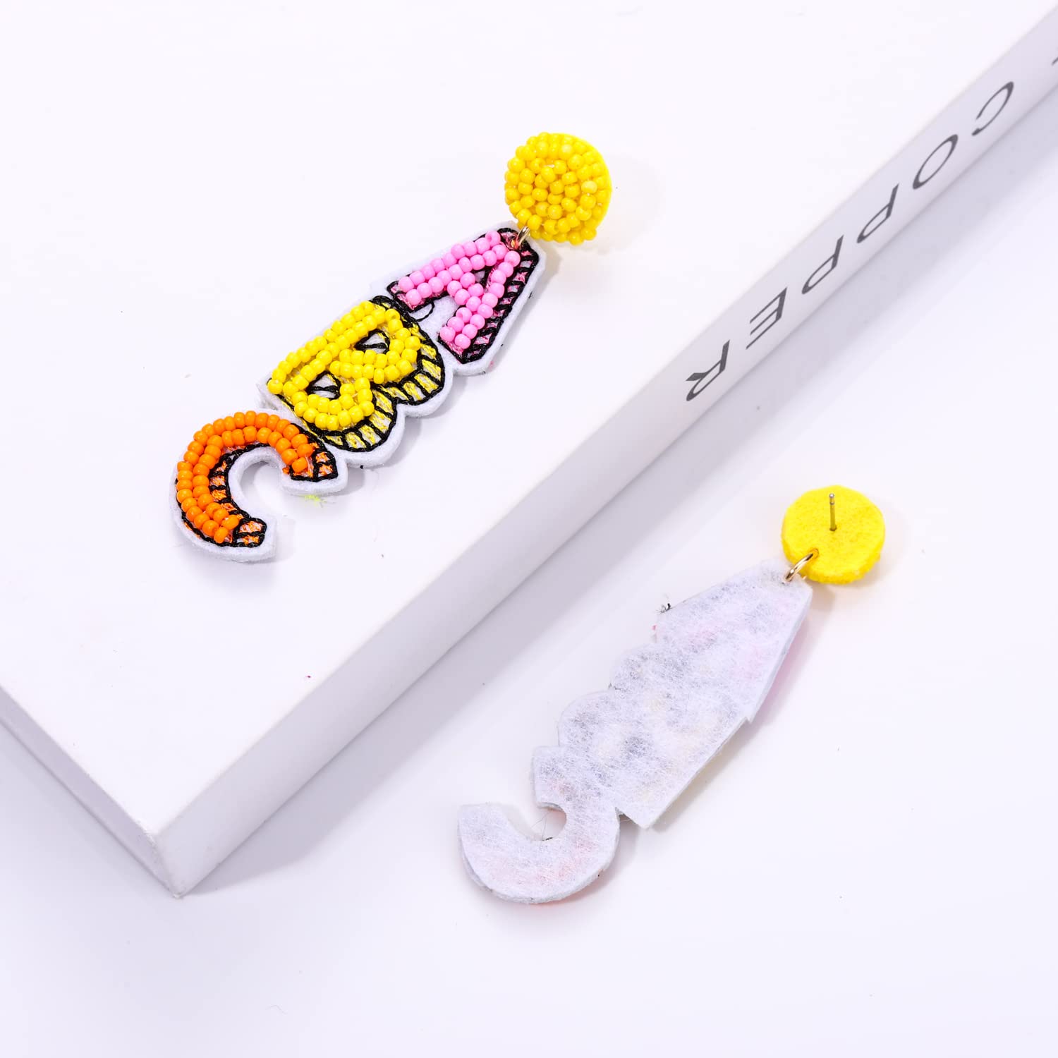 Beaded Apple ABC Pencil Earrings - Teacher Appreciation Gift for School