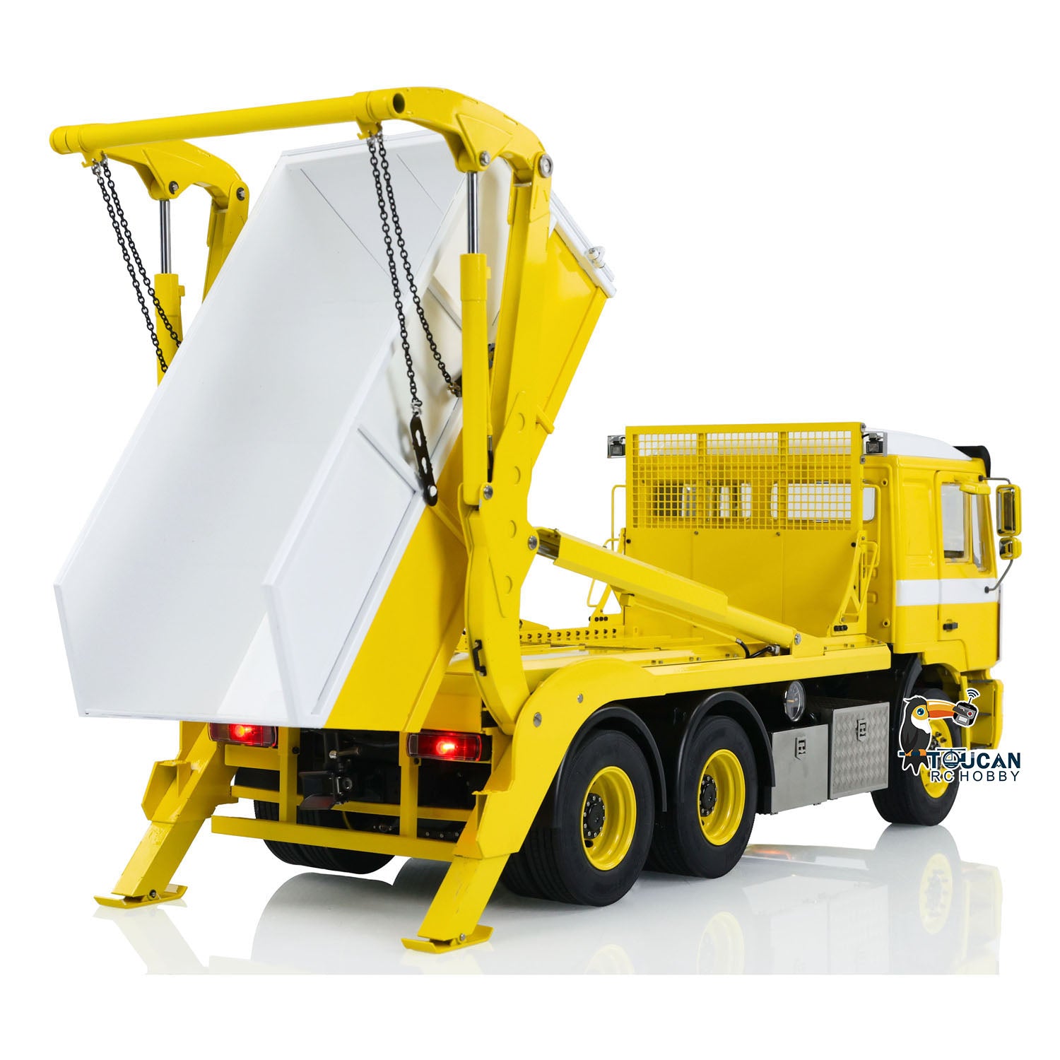 1/14 Scale 6X4 RC Hydraulic Skip Loader Truck VL18U F2000 - Metal Swing Arm, Loaded Dump Cars, 2 Speed Gearbox, 4CH Hydraulic System - Remote Control Construction Vehicle for Kids & Adults, Perfect for Indoor/Outdoor Play, Construction Site Simulation, and RC Hobby Enthusiasts