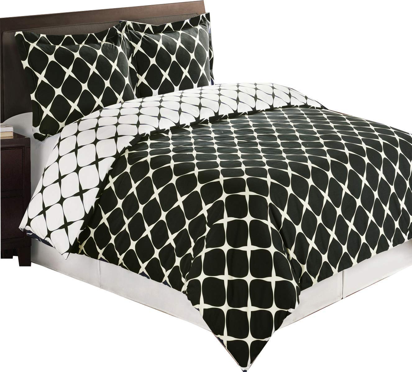 Royal Hotel Luxury 3-Piece Duvet Cover Set - 100% Soft Breathable Cotton Bedding - King/California King Size in Gray & White - Perfect for Master Bedroom, Guest Room & Vacation Homes