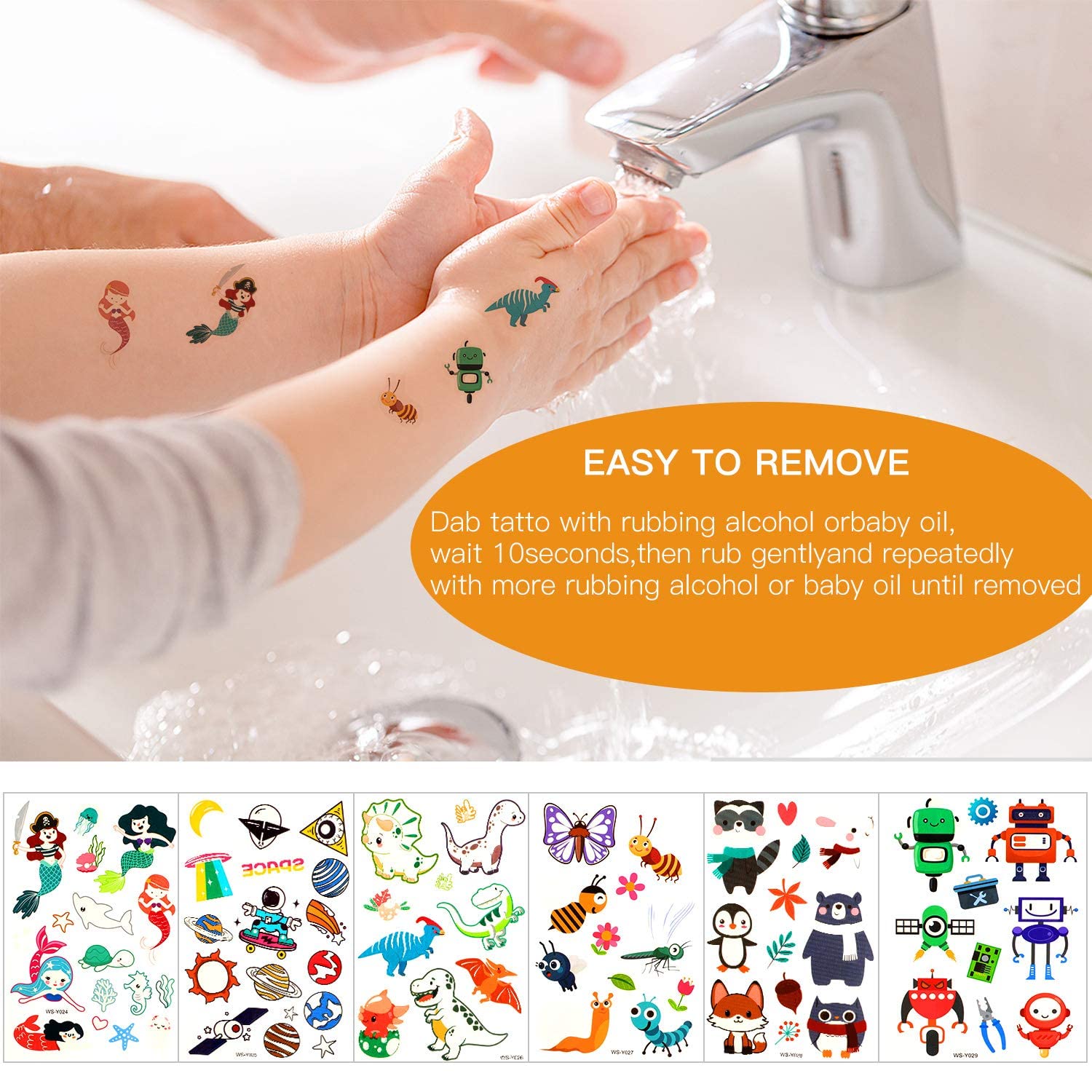 **PATPAT® 12 Sheets Glow in the Dark Temporary Tattoos for Kids - Cartoon Fake Tattoo Stickers, Luminous Party Supplies for Boys & Girls - Perfect for Halloween, Birthday Parties & Costume Events**