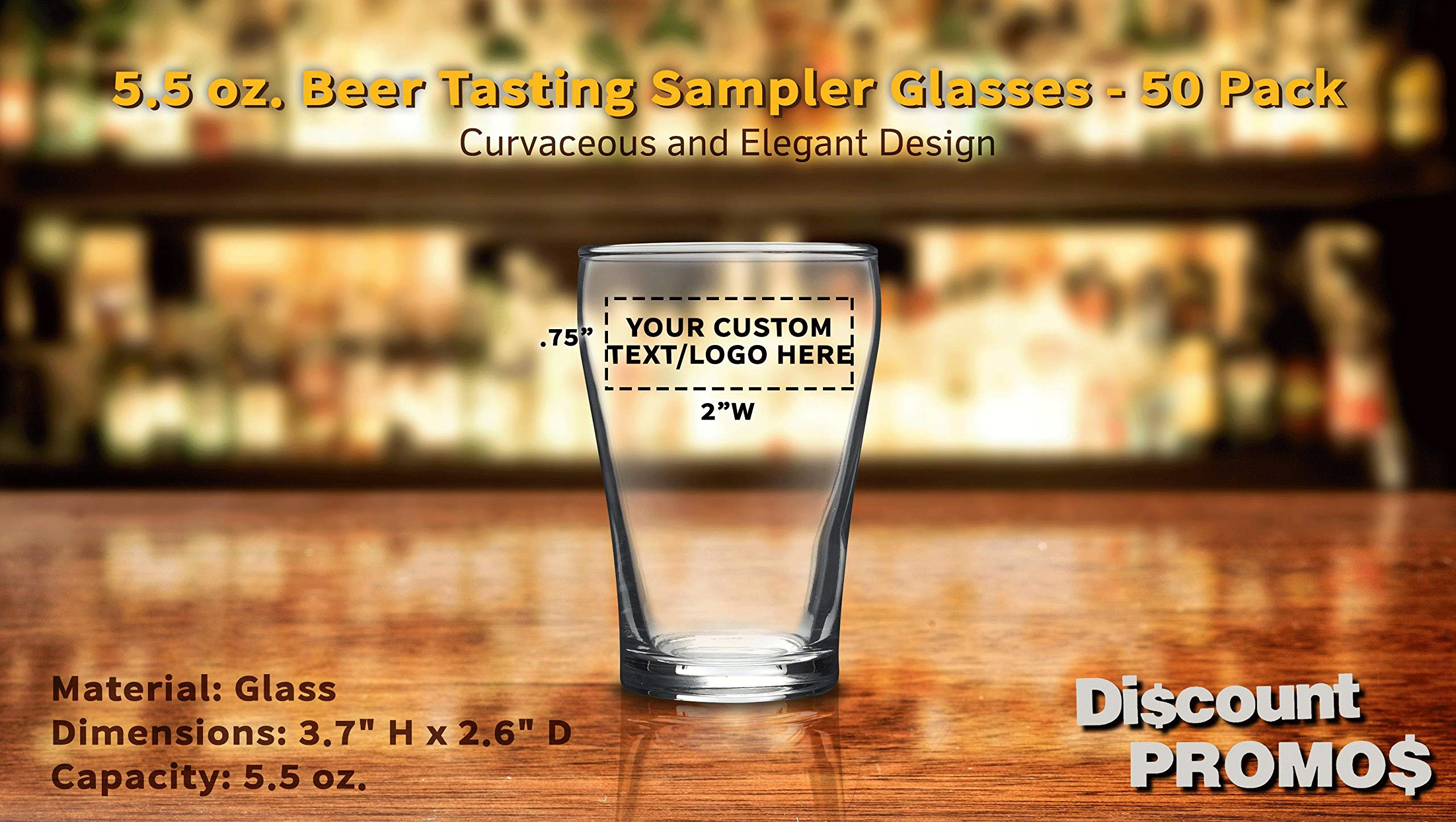 Custom Shot Glasses 5.5 oz (Set of 50) - Personalized Bulk Pack for Weddings, Parties & Events - Clear Glass Barware - Perfect for Bachelor Parties, Birthday Celebrations & Corporate Gifts