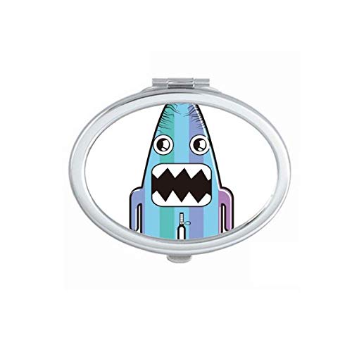 DIYthinker Universe Alien Monster Blue Mirror - Portable Folding Double-Sided Makeup Mirror for Travel, Home & Vanity (Handheld Compact Design)