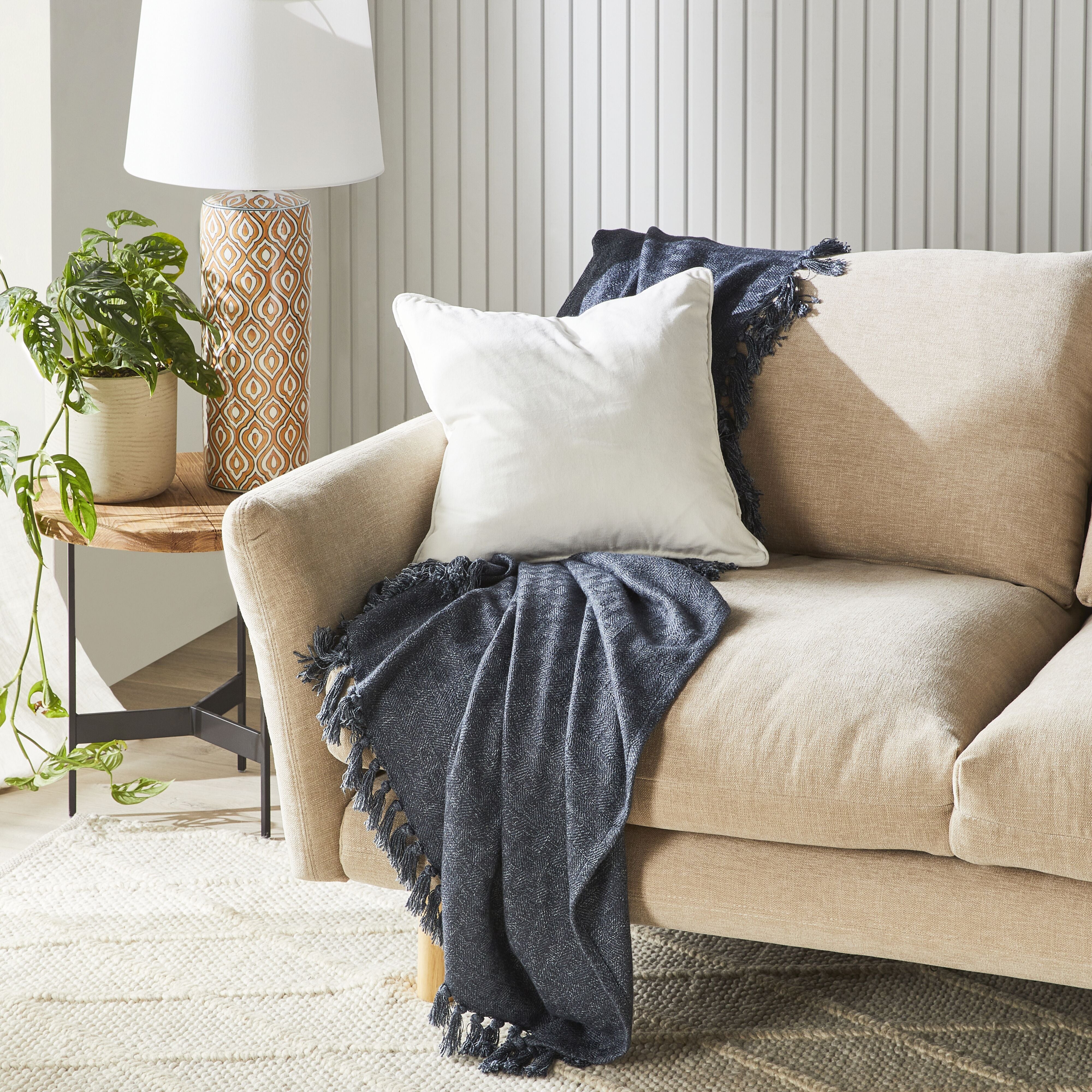 Austin 2-Seater Sofa in Serenity Tortilla Fabric - Modern Loveseat for Small Spaces, Living Room, Apartment & Dorm Decor